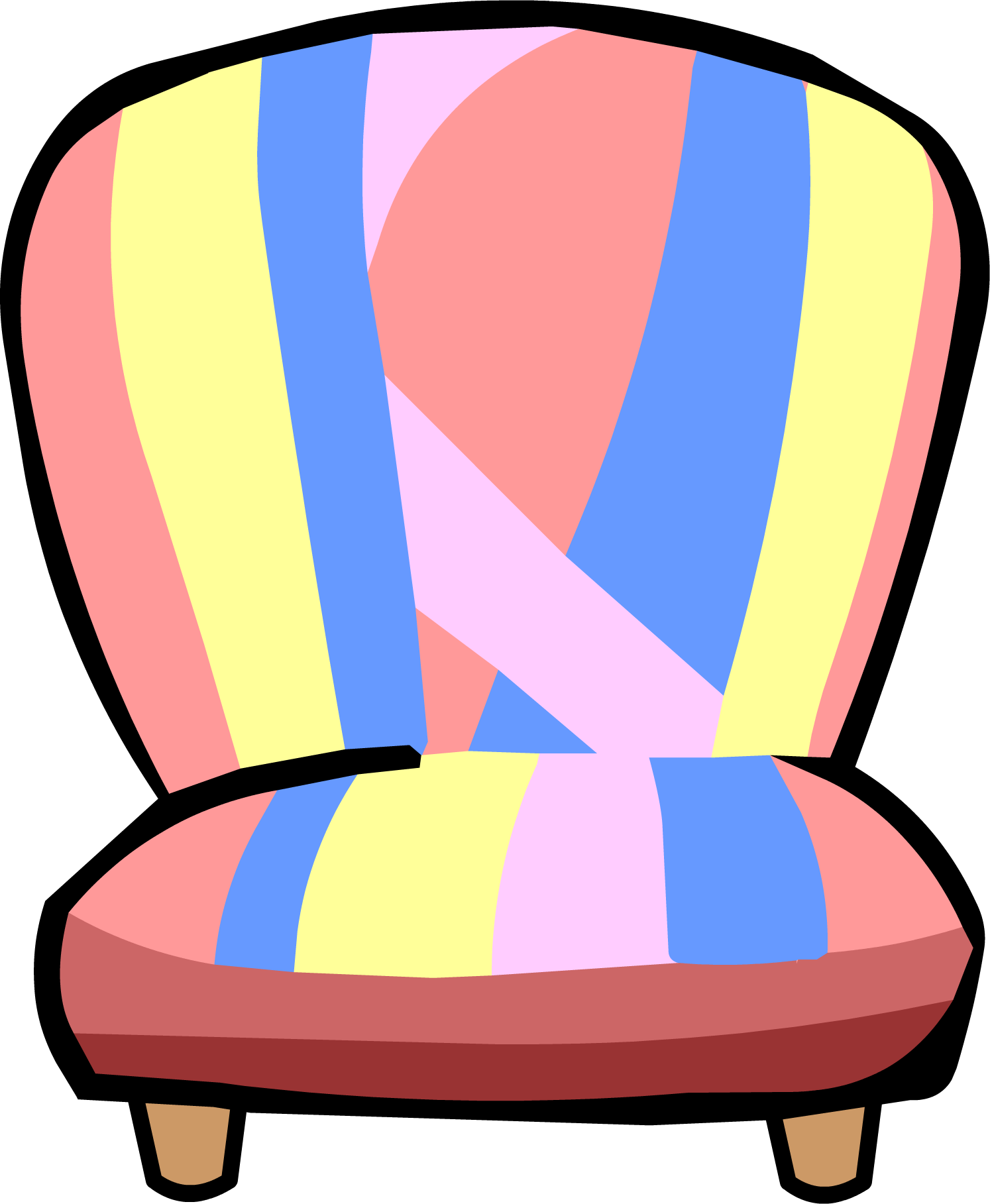 Pink Chair - Png - Club Penguin Furniture Png (1494x1817), Png Download