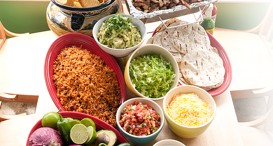Company's Coming Fun/cheap/free Ways To Host Lots Of - Gourmet Taco Bar (558x300), Png Download