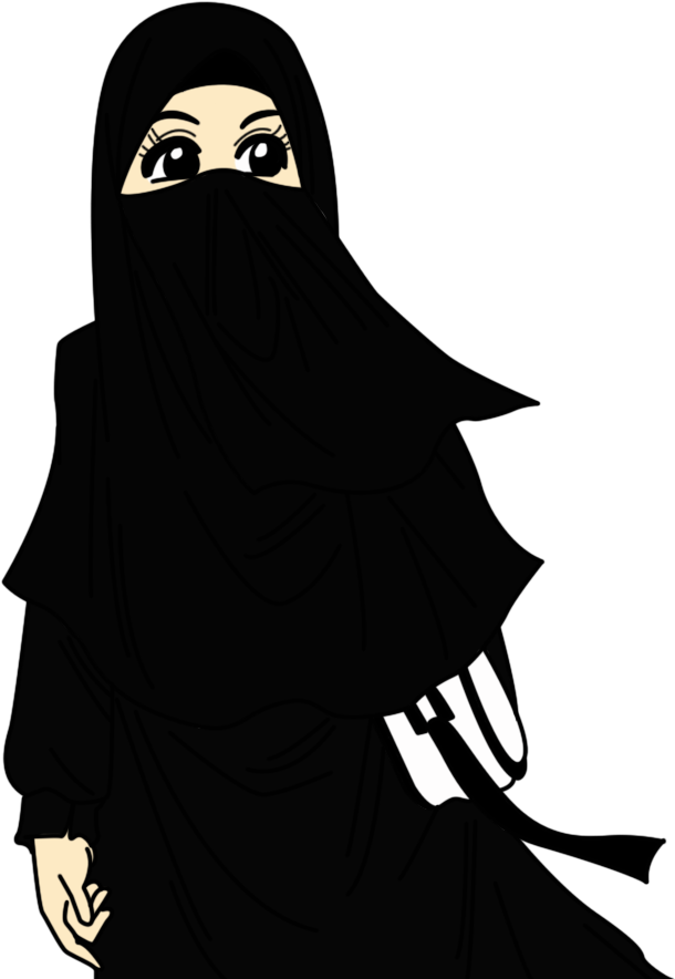 Image - Cartoon Girl In Abaya (662x889), Png Download