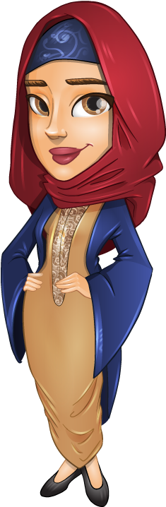 Muslim Woman Cliparts - Cartoon Muslim Woman Png (363x767), Png Download