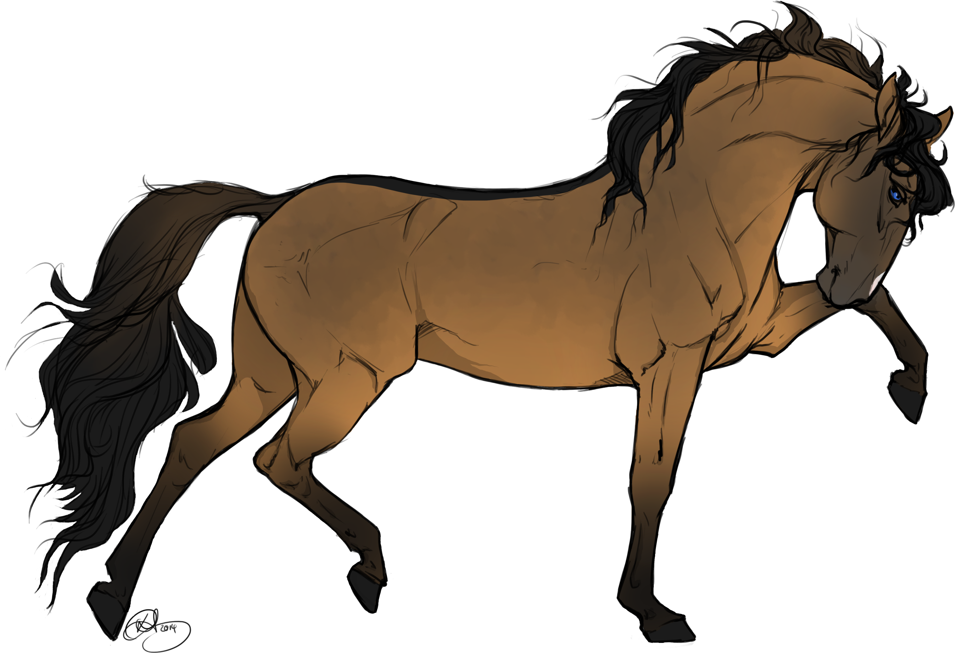Drawn Horse Transparent - Drawings Of Brown Horses (3508x2480), Png Download