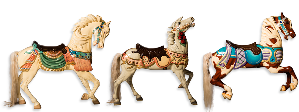 Pink Carousel Horse Png (1000x375), Png Download