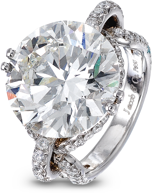 Round Diamond Solitaire Engagement Ring - Jacob & Co Engagement Ring (700x700), Png Download