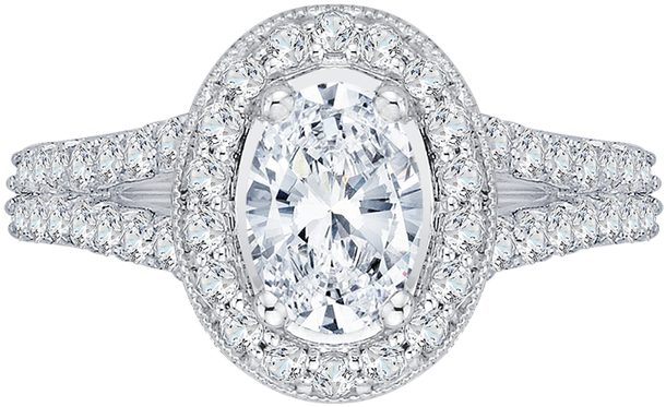 Promezza 14 K White Gold Promezza Engagement Ring - Tacori 300-2ov8x6 Bezel Set Oval Diamond Engagement (800x800), Png Download