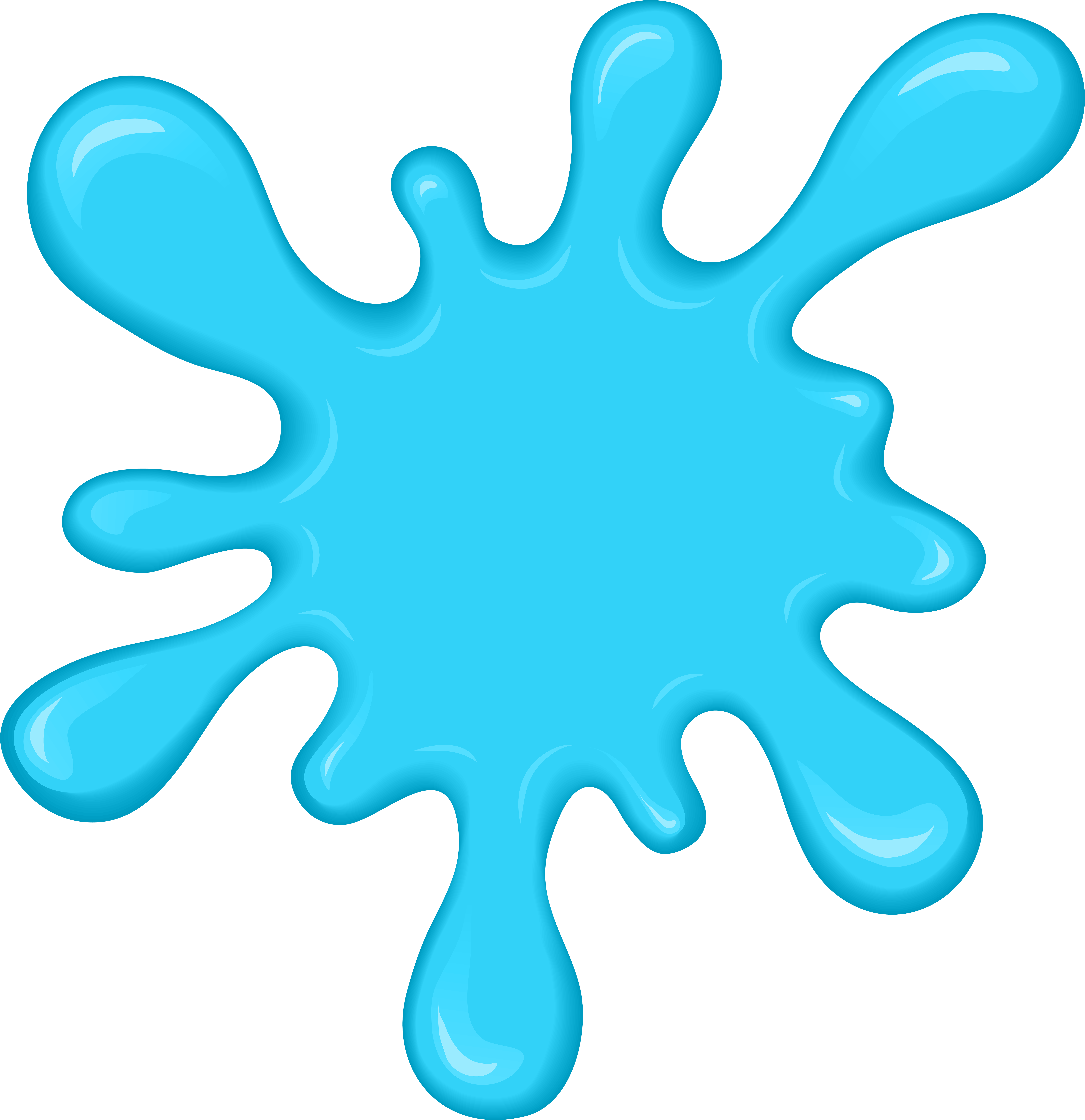 Blue Splatter Png (7750x8000), Png Download