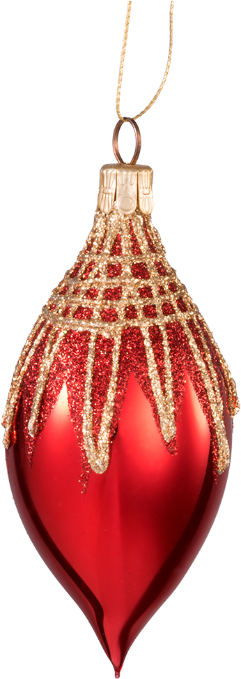 Glass Ornament Red Olive With Glitter Roof - Glass (1000x1000), Png Download