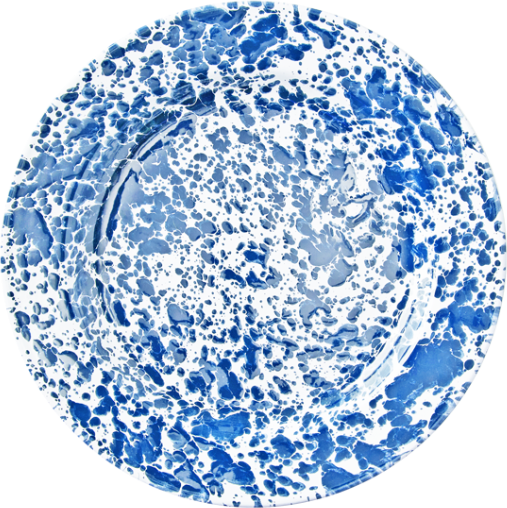 Blue Splatter Enamel Dinner Plate - Circle (600x600), Png Download