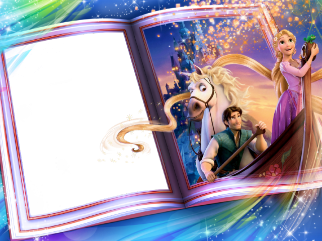 Rapunzel Clipart Frame - Alexander Tangled Rapunzel Movie Fabric Poster 21" (640x480), Png Download