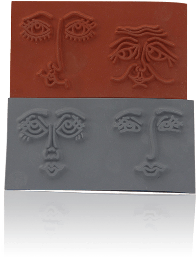 Fun Faces Rubber Stamps 4 Images - Carving (532x700), Png Download