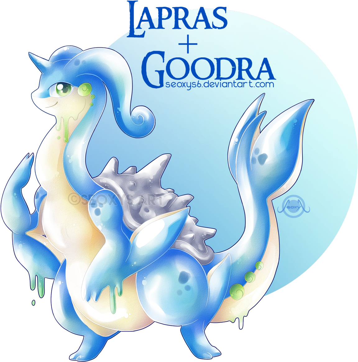Pokemon Art Goodra Fusions (1280x1285), Png Download