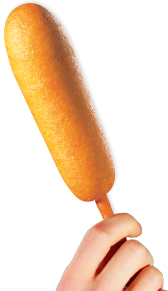 A5kc3un - Corn Dog In Hand (346x599), Png Download