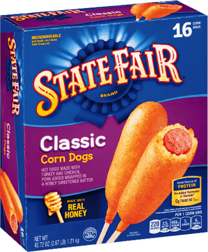 State Fair Classic Corn Dogs - 16 Count, 42.72 Oz Box (412x500), Png Download
