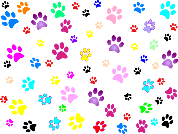 Dog Print Clipart Png Cerca Con Google - Transparent Background Paw Prints Png (600x452), Png Download