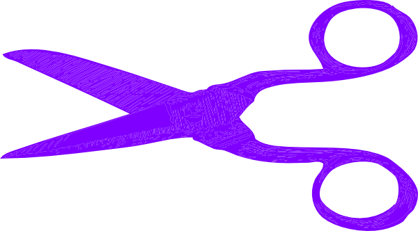 Purple Clipart Scissors - Purple Hair Scissors Clip Art (600x332), Png Download