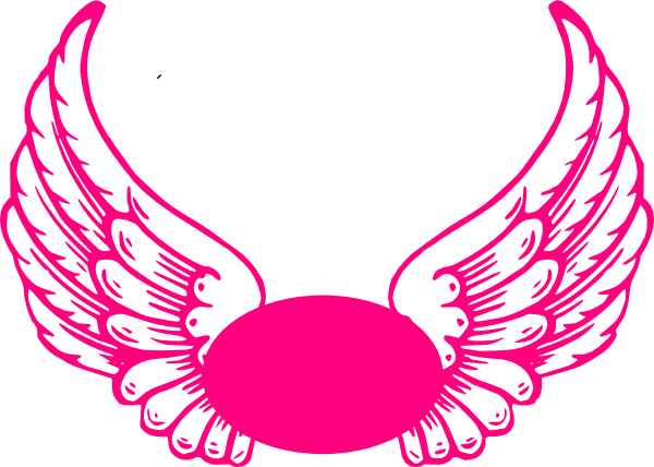 Hot Pink Guardian Wings - Pink Angel Wings Art (600x428), Png Download