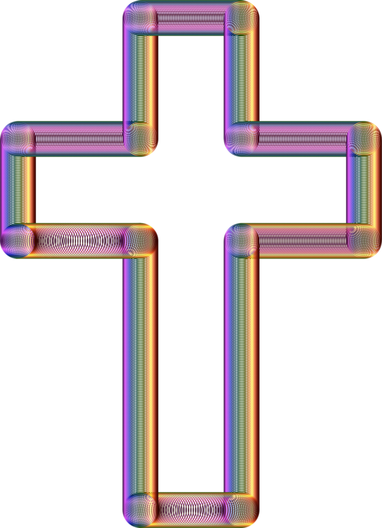 Christian Cross Download Purple Angle Silhouette Free - Christian Cross (543x750), Png Download