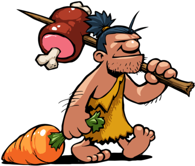 Caveman Hair Removal - Paleo Diet Caveman (395x371), Png Download