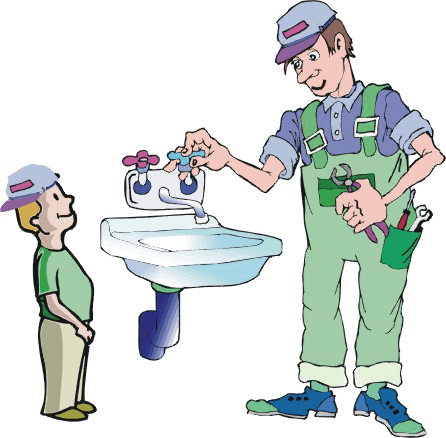 Full-service Residential Plumbing - Father And Son Plumber (446x438), Png Download
