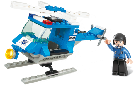 Sluban Building Blocks Town Serie Police Helicopter (500x343), Png Download