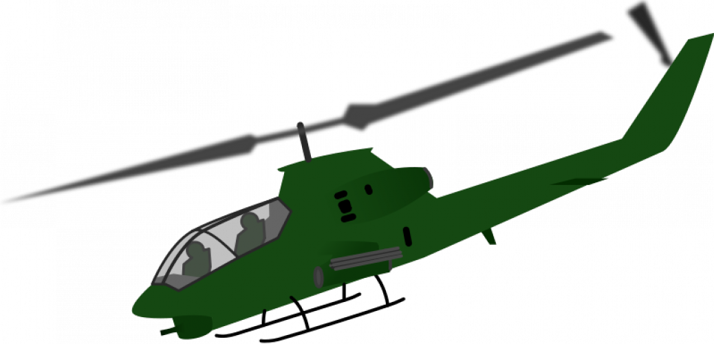 Helicopter Vector Art - Attack Helicopter Ornament (round) (1038x500), Png Download