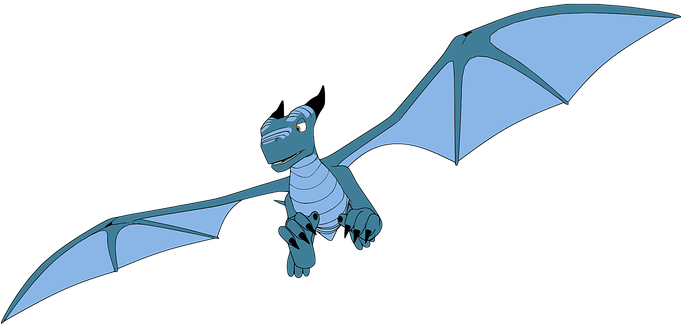 Blue Dragon Flying Dragon Dragon Dragon Dr - Cute Flying Dragon Png (680x340), Png Download