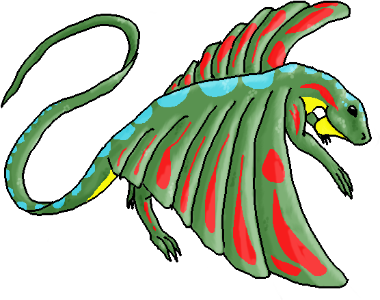 Svg Transparent Draco Volans By Monddrachin On Deviantart - Drawings Of Draco Lizard (610x500), Png Download