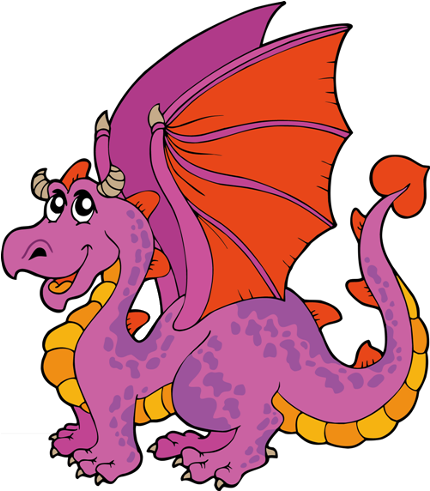 Cute Cartoon Dragons With Flames Clip Art Images Are - Nice Cartoon Dragon (500x500), Png Download