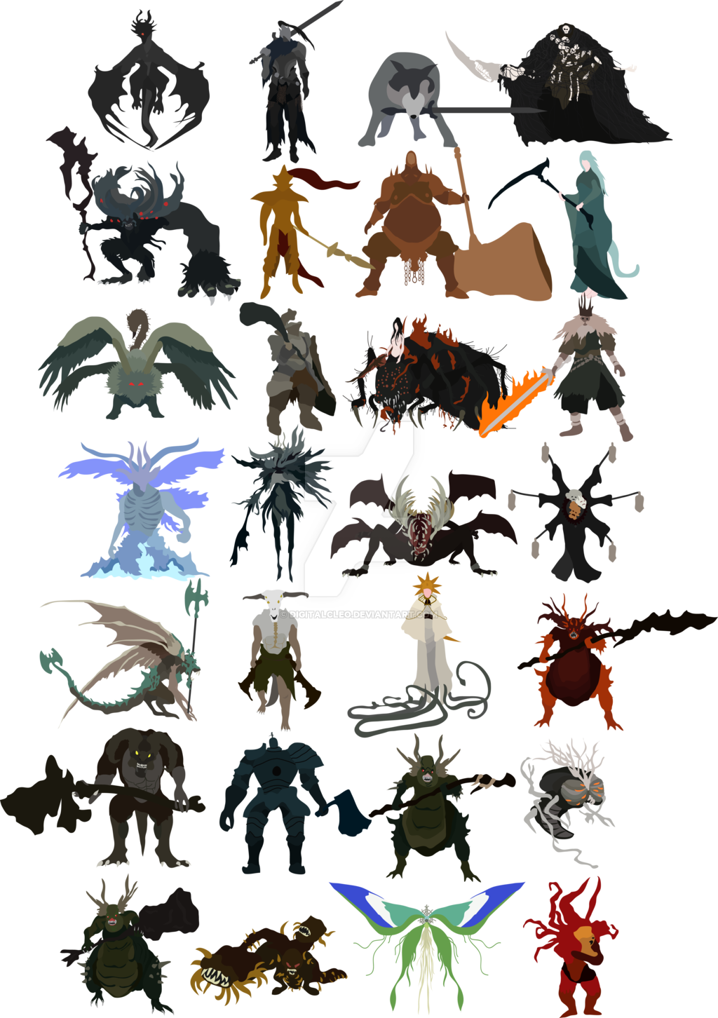 Wyvern Dragon Drawing Dark Souls - Todos Os Boss Dark Souls 1 (1024x1452), Png Download