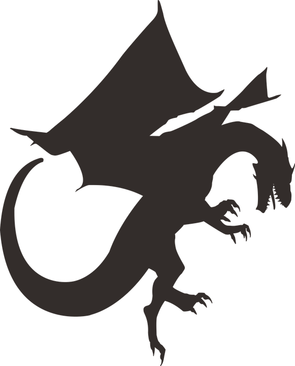 Clipart - Dragon Silhouette - Dragon Silhouette Png (581x720), Png Download