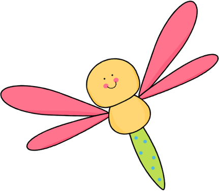 Pink Clipart Dragonfly - Cute Dragonfly Clipart (431x377), Png Download