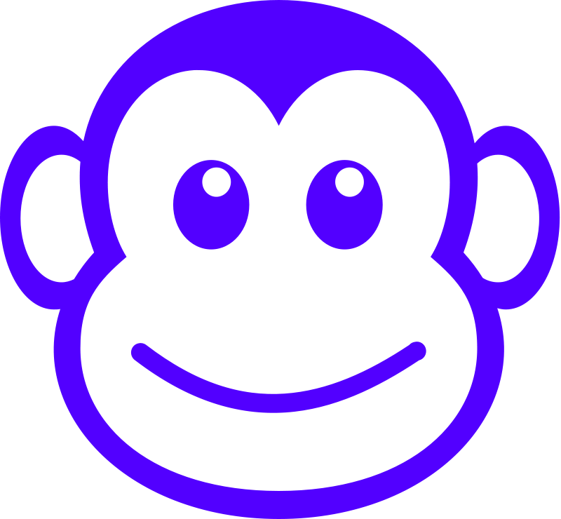 Cartoon Monkey Face Black And White (600x543), Png Download