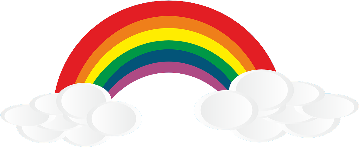 Png Rainbow With Clouds Transparent Rainbow With Clouds - Clouds And Rainbows Clipart (1224x592), Png Download