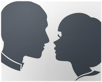 Silhouette Head Couples (400x400), Png Download