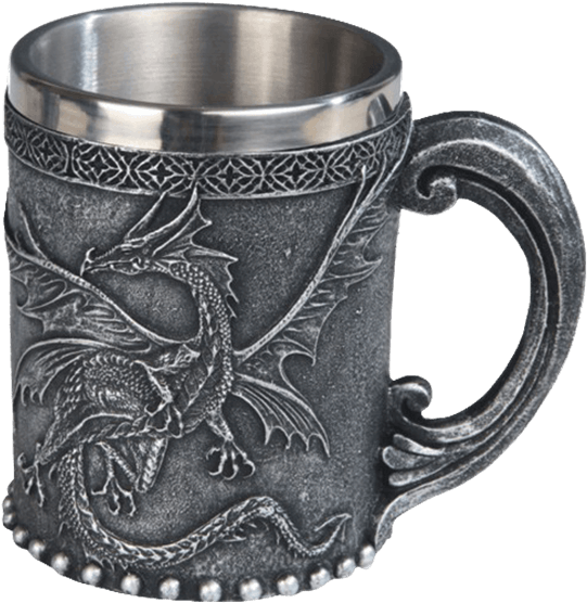 Steel Insert Flying Dragon Mug - Stealstreet Ss-g-71538 Grey & Black Medieval Flying (555x555), Png Download