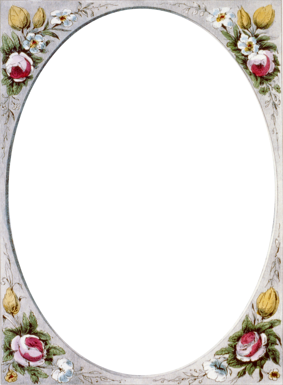Floral Vintage Border - Border For Photo Frame (978x1328), Png Download
