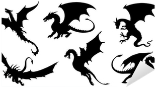 Дракон Силуэт (400x400), Png Download