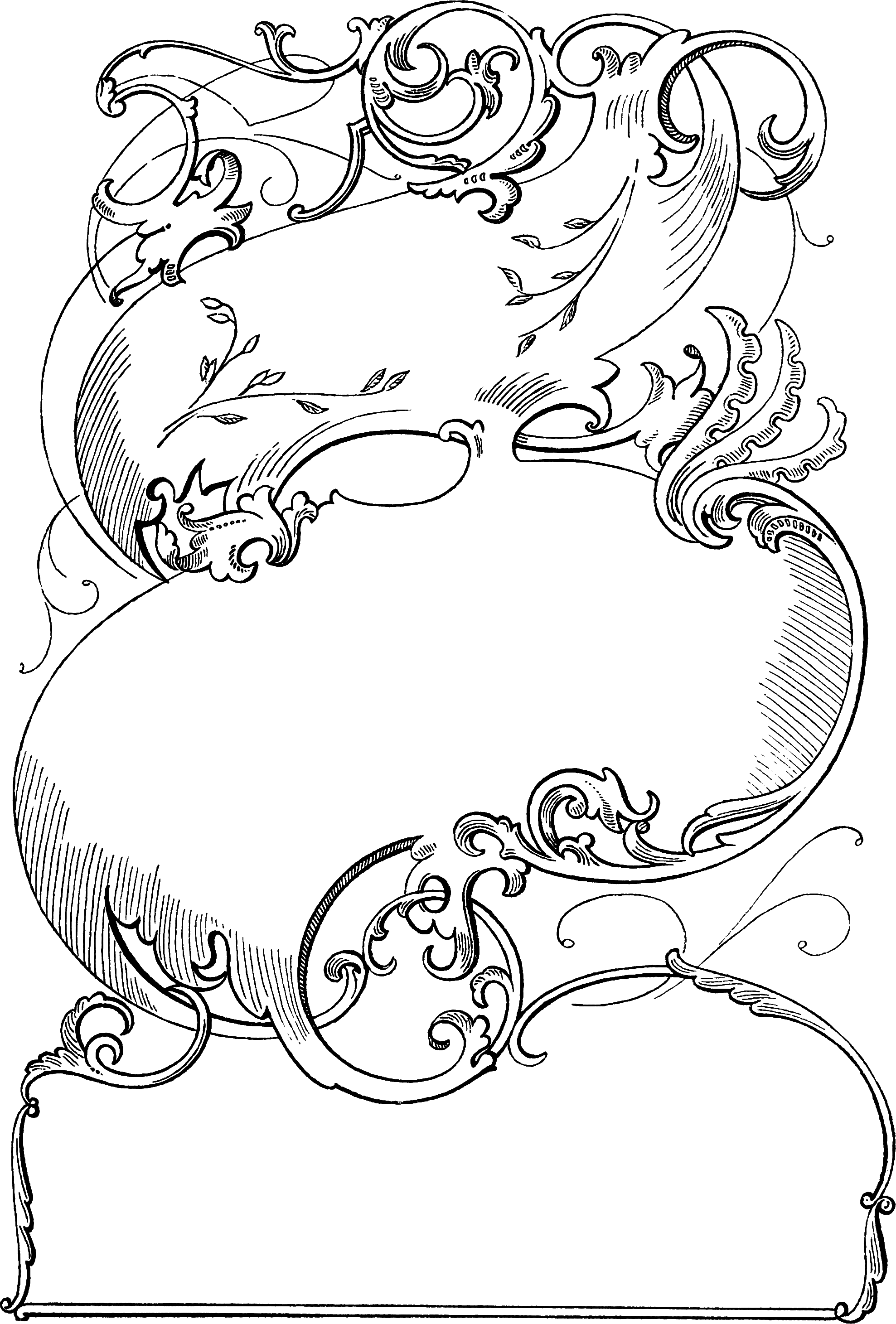 Frame Art Victorian Clipart - Free Vintage Clipart Lines (1977x2922), Png Download