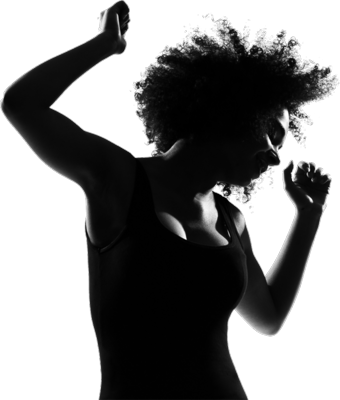 Previousnext - Black Woman Silhouette Dancing (340x400), Png Download