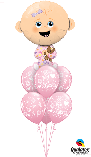 Giant Baby Girl Balloon Bouquet - Its A Boy Balloons (350x600), Png Download