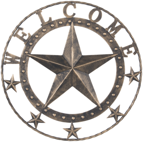 18" Metal Star Welcome Wall Plaque - Dmb 25th Anniversary (480x476), Png Download