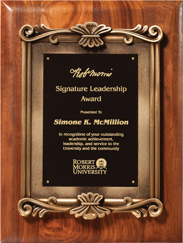 American Walnut Plaque W/ Antique Bronze Finished Casting (800x800), Png Download