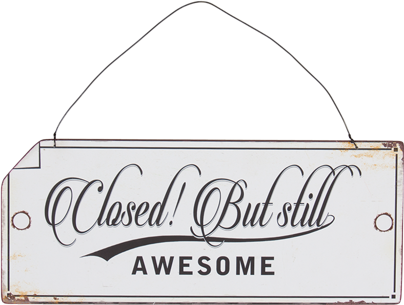 Country Tin Sign Vintage Wall Art Open/closed Awesome - Vintage Open Close Sign (827x827), Png Download