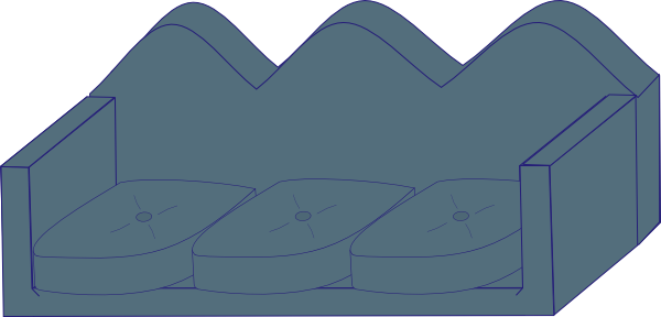 Soft Blue Couch Svg Clip Arts 600 X 288 Px (600x288), Png Download