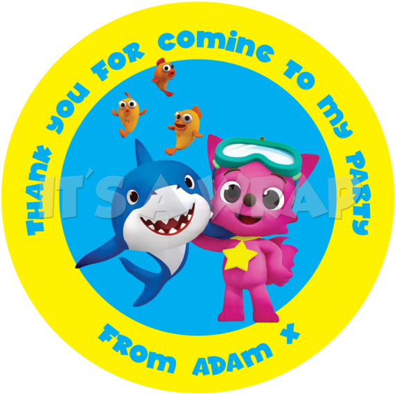 Baby Shark Sweet Cone Stickers - Cartoon (580x580), Png Download
