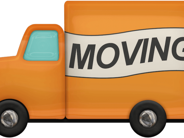 Moving Truck Cartoon - Cartoon Moving Truck Png (640x480), Png Download
