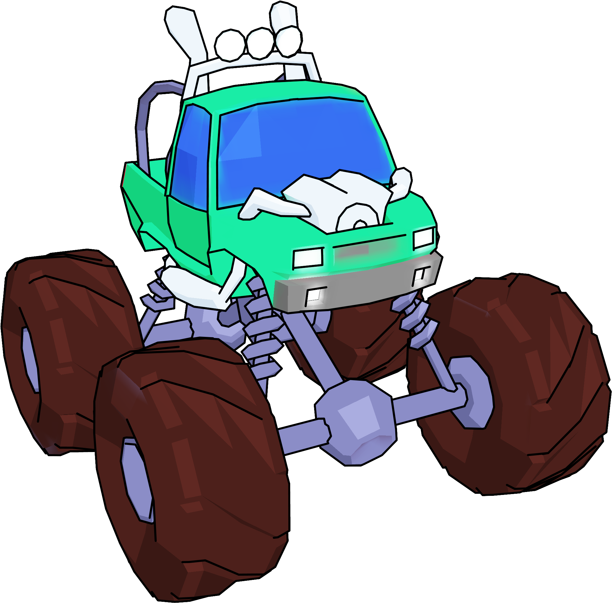Monster Truck Cartoon Perspective Png Clipart Picture - Clip Art (2172x2144), Png Download