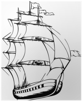 Stickalz Llc Sail Ship Boat Vinyl Wall Art Decal Sticker (400x400), Png Download