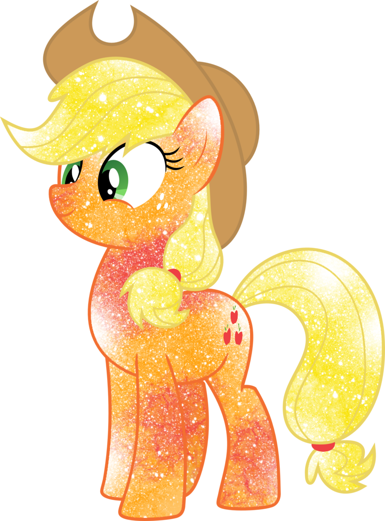 #1085041 - Applejack, Artist - Digiradiance, Artist - Galaxy Applejack (768x1040), Png Download