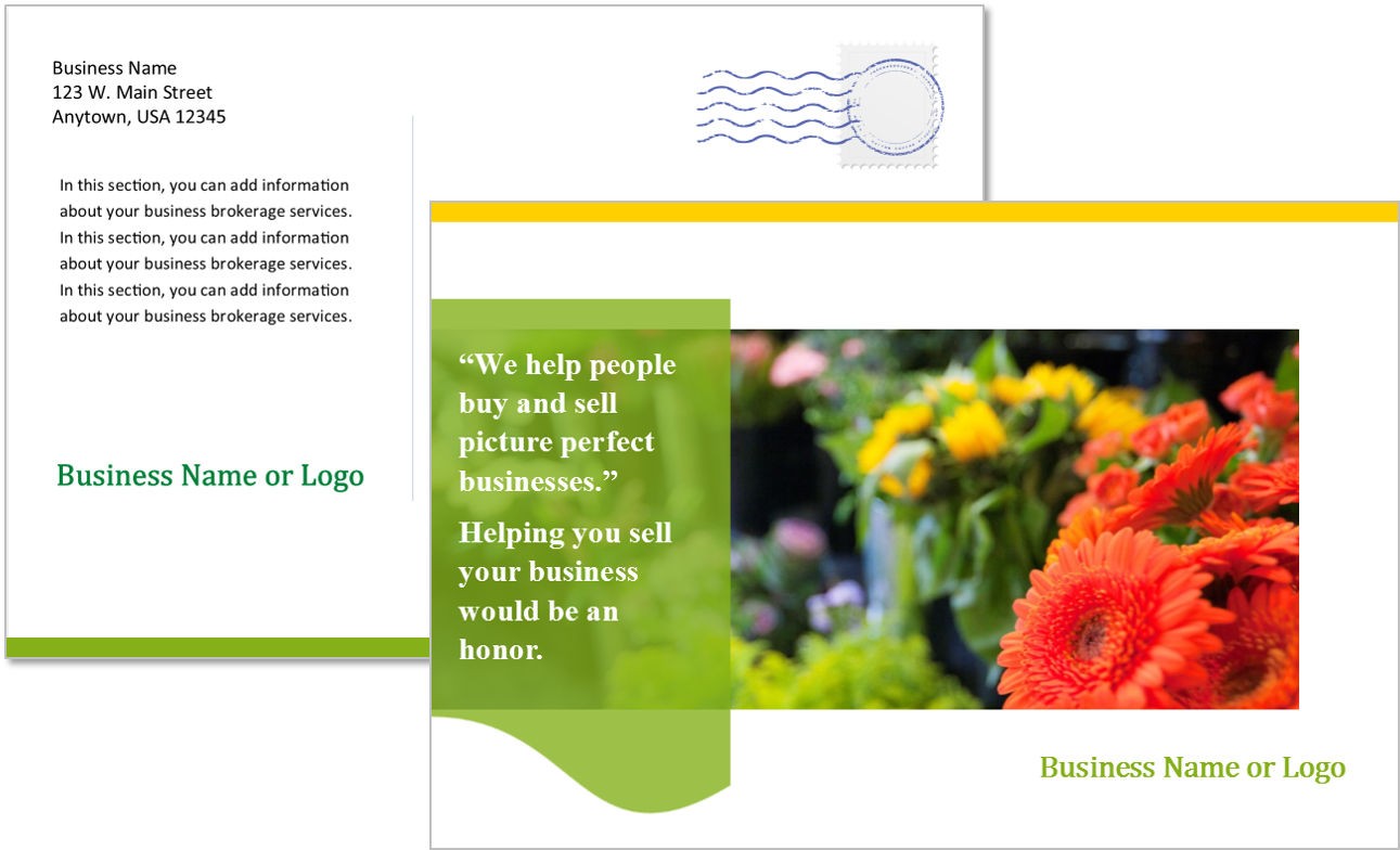 Business Broker Postcard Template - Postcard (1291x784), Png Download