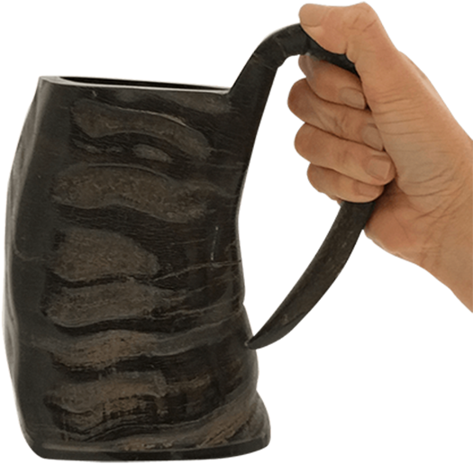 16oz Water Buffalo Drinking Horn Tankard - Alehorn - Water Buffalo Horn Drinking Mug Tankard - (600x734), Png Download